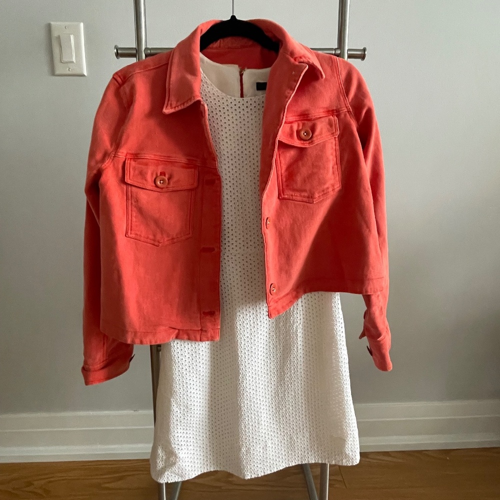 J.crew White Eyelet Lace Flutter Sleeve Dress Size 0P